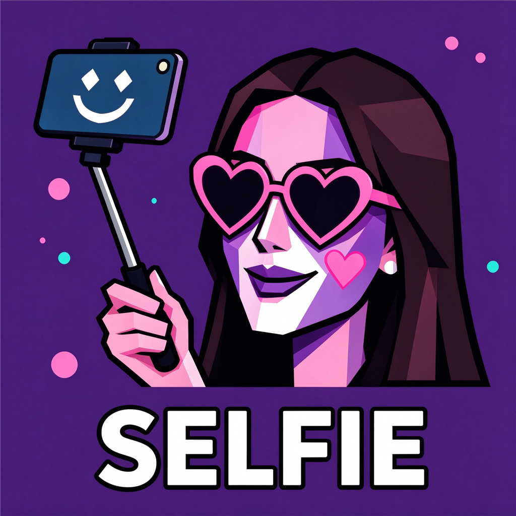 $SELFIE — heart shades selfie mascot